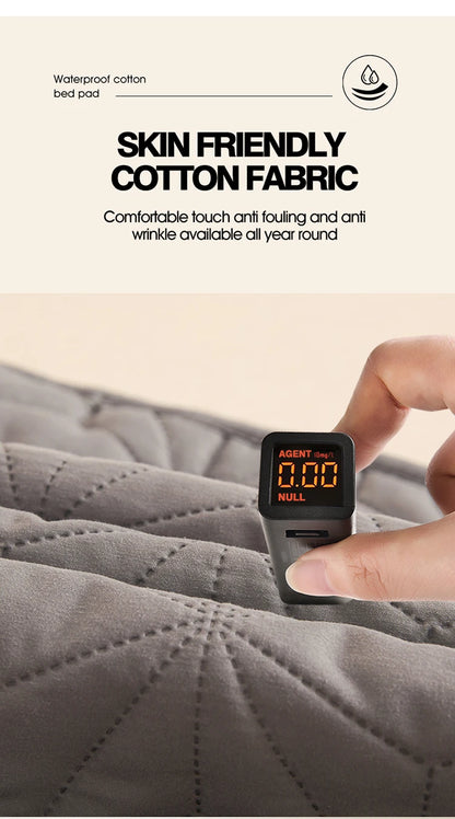 Waterproof Mattress Topper with Elastic Band Quilted Protector Pad Bedspread Winter Mattress Cover for Single/Double Bed 140/160.