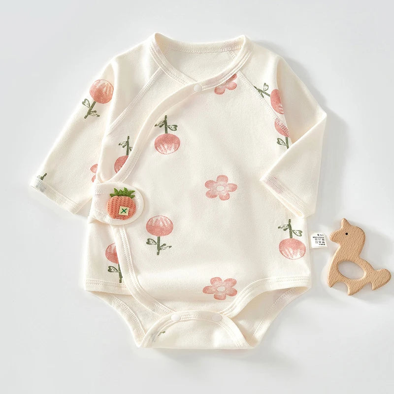 Ircomll 2-teiliger Frühlings- und Herbst-Body für Neugeborene, Baumwolle, langärmelig, Kleidung, Säuglingskleidung, Pyjama, Overalls für Mädchen und Jungen, 0–6 Monate.