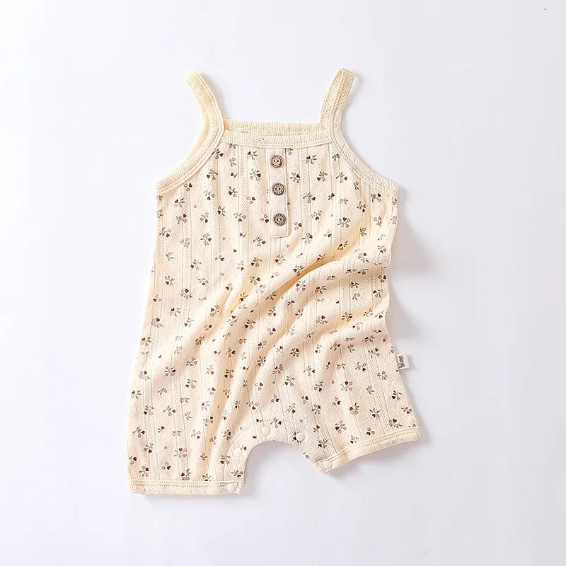 0-24m Neugeborenes Kind Baby Stram pler Mädchen Jungen Sommerkleid ung ärmel los schulter frei Overall niedlichen süßen Bodysuit Outfit.