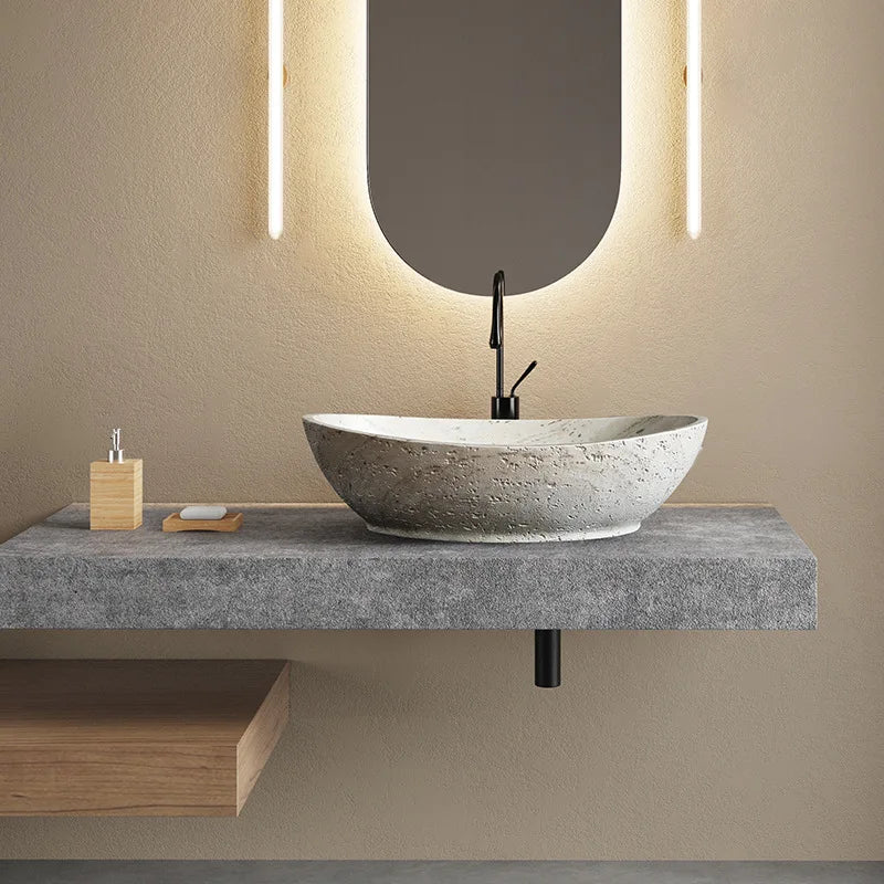 Direkt vom Hersteller integrierter Badezimmer-Haushaltsbalkon-Waschbecken Waschbecken Waschbecken Kunststein-Kunst-Tischwaschbecken