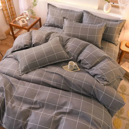 Lattice Bedding Sets Children Bed Linens Sheet Printed Duvet Cover Single Double Queen Size Quilt Covers Sets Bedclothes.