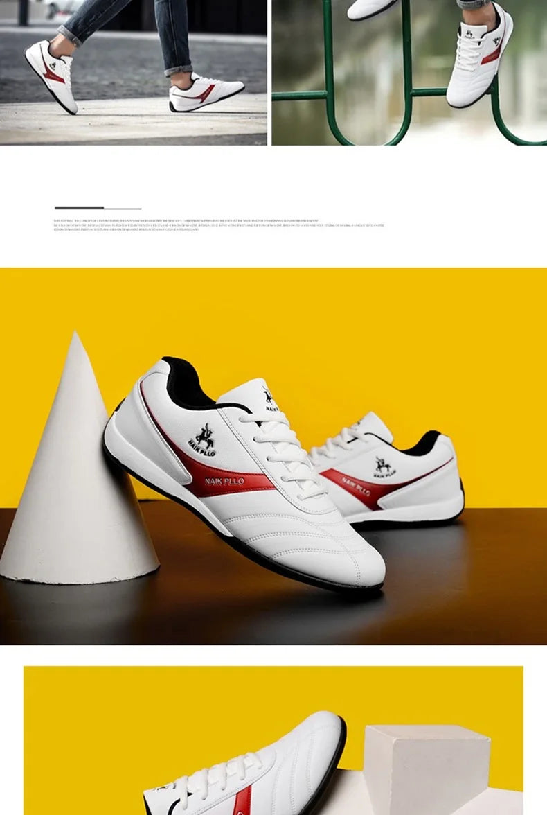 Men Shoes Flat Sports Shoes Lightweight Flat Shoes Simple Fashion Travel Shoes Walking Leather Running Shoes Sneakers.