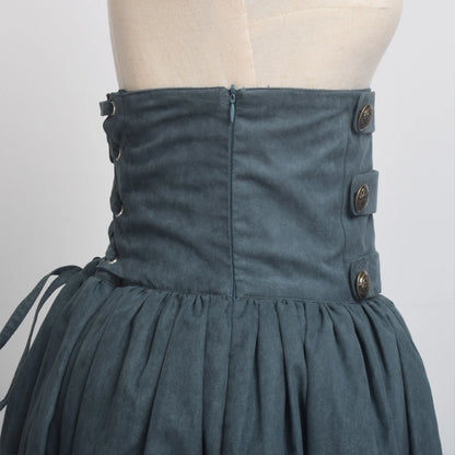 Women Renaissance Skirt Steampunk Vintage Lolita Gothic Victorian Empire High Waist Walking Skirts.