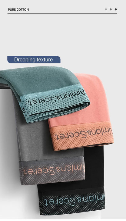 4Pcs Männer Unterwäsche Sportliche Boxer Plus Größe Jugend Boxer Shorts Bequeme Atmungsaktive Flache Hosen männer Quadratische Höschen Slip geschenk