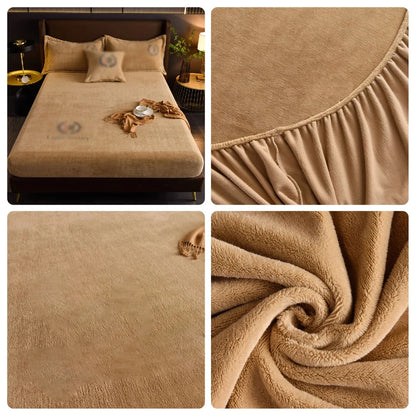 Thickened Velvet Mattress Cover High-quality Solid Color Bedspread Latex Mattress Elastic Soft Mattress Covers 160/180/200x200cm.
