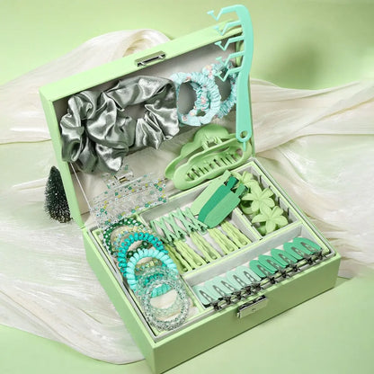 1150-Pcs Hair Clip Pearl Shark Fin Hair Grips Elastic Band Seamless Hair Bands Hair Ties Hair Accessories Gift Box Set.