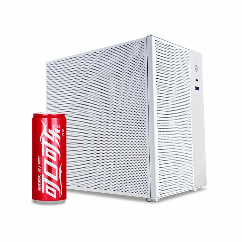 METALFISH T20 Mini ITX White Case 9L Compact PC Chassis Support Flex PSU/240mm GPU/100mm Cooler/180 Liquid Cooler.