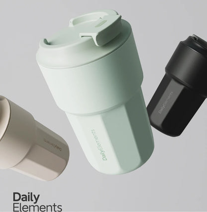 New Youpin Daily Element Portable Water Cup Coffee Mug 316 Stainless Steel Safety Seal 420ml Cold Storage Thermos Cup Mouth Snap.