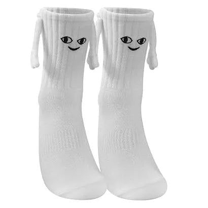 Funny Adult Socks Magnetic Hand in Hand Solid Color Cartoon Couple Socks Holiday Party Gifts for All Seasons.