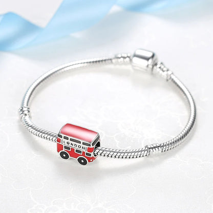 Original 925 Sterling Silver Charms Love Travel London Bus Suitcase Paris Beads Fit Brand Bracelets Necklaces Women DIY Jewelry.