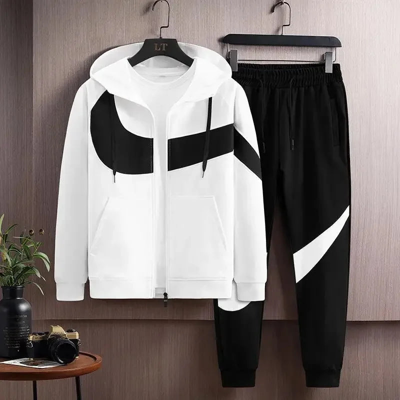 Autumn Winter Loose Hooded Long Sleeve Zipper Jacket Pants Trendy Set Men's Clothing New Hot Sale Of The Season Style Casual Out