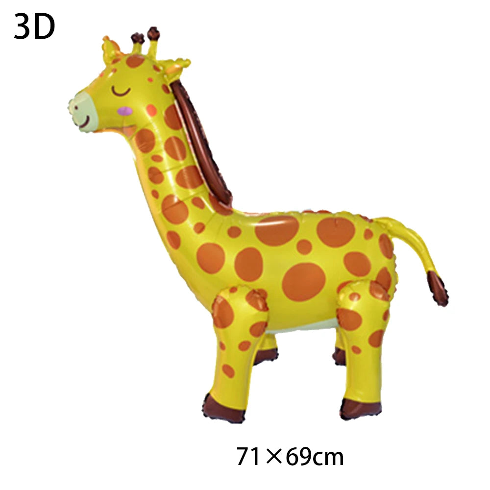 4D Stehender Löwe Giraffe Ballon Dschungel Tier Luftballons Baby Dusche Globos Kind Dschungel Safari Geburtstag Party Dekore Liefert.