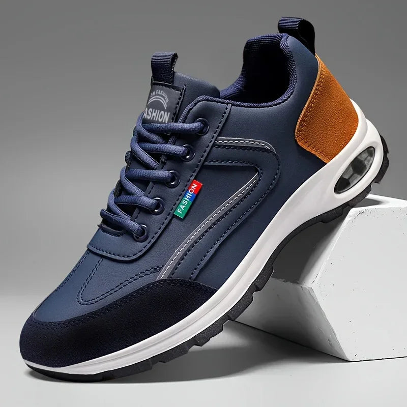 Men's Trendy Sports Shoes Lightweight Breathable Modern Non Slip Shoes Suede Detailing Outdoor Stylish Daily Wear Men Sneakers.