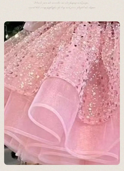 2024 neue Mädchen kleider für formelle Anlässe große Schleife und flauschige Ballett leistung Ballkleid Geburtstags kind Prinzessin Kleid.