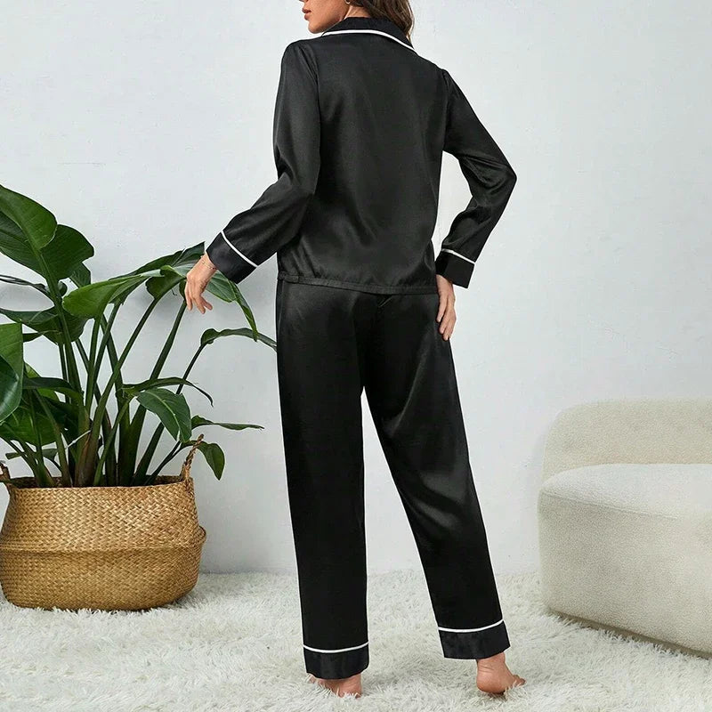 Großes Damen-Pyjama-Set, langärmelige Hose, Cartoon-Studenten-Nachtwäsche, Homewear, zweiteilige Strickjacke, Nachtwäsche, Loungewear.