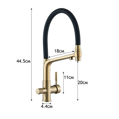 Drinking Water Kitchen Faucet Pull Down Sprayer 360 Rotate Mixer Tap Deck Mount Filtered Water Tap Hot Cold Water Crane