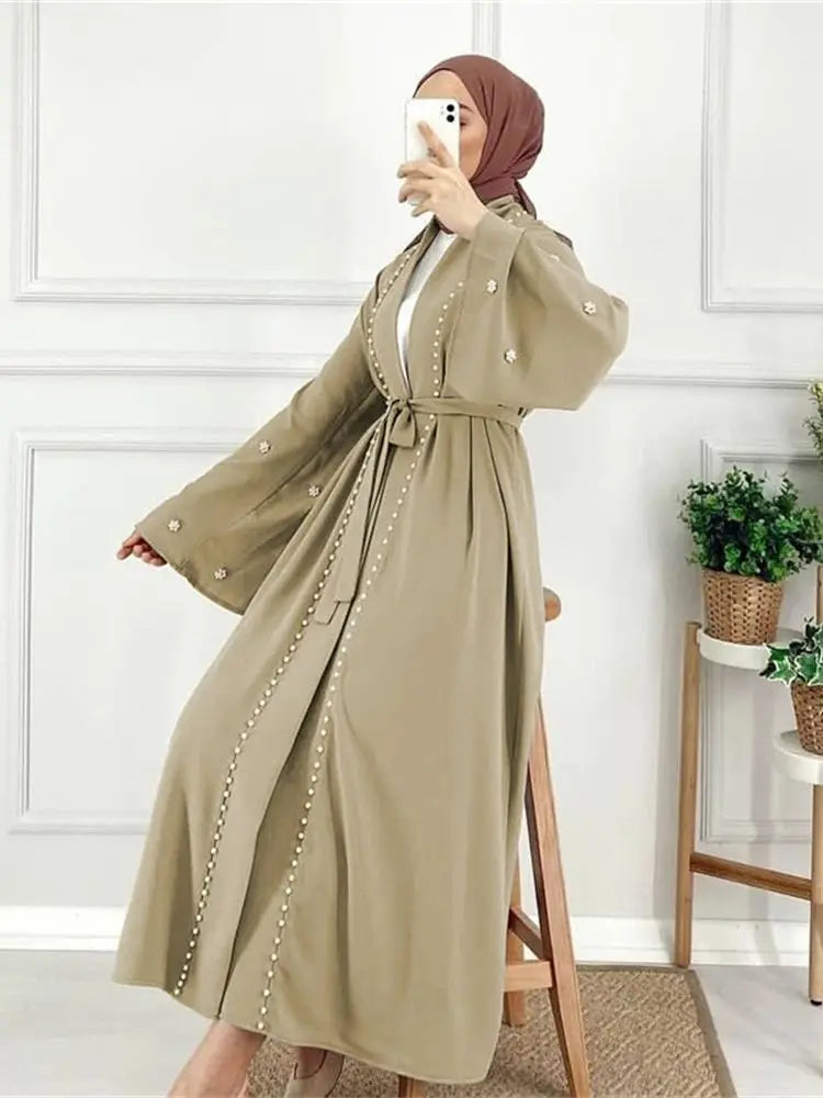 Ramadan Open Muslim Kimono Abaya Dubai Turkey Islam Arabic Abayas For Women Hijab Dress Kebaya Robe Femme Musulmane Kaftans.