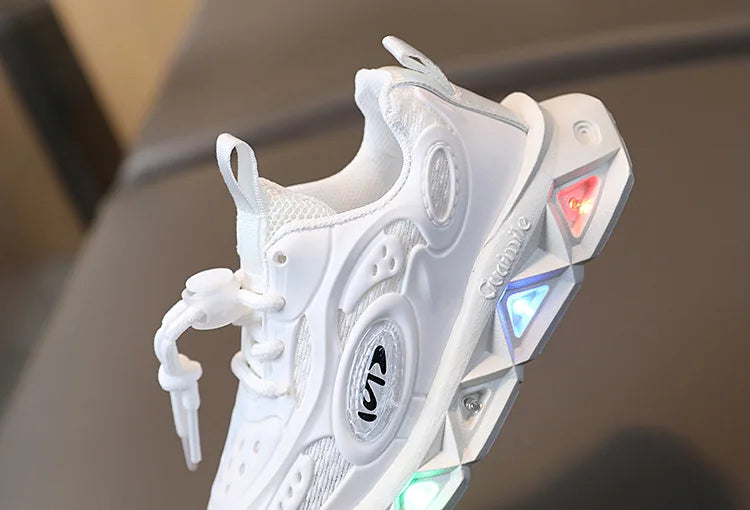 Baby Shoes2023 Spring Autumn New Boys and Girls Light Up Clunky Sneaker Small and Medium-sized Children's Soft Soled Baby Shoes