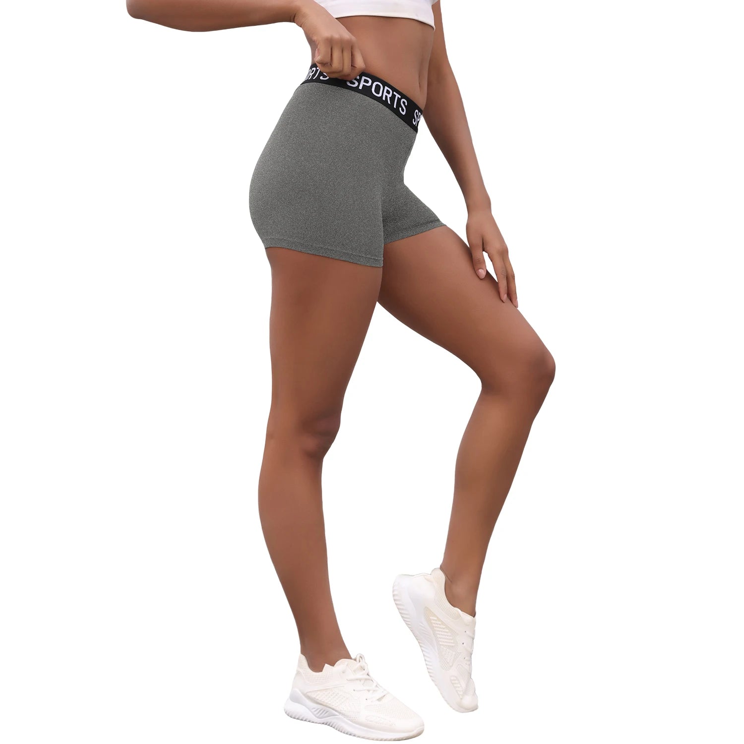 Super Soft Letter Waist Biker Shorts For Women No See Through Workout Running Yoga Athletic Push Up Gym Fitness Shorts.