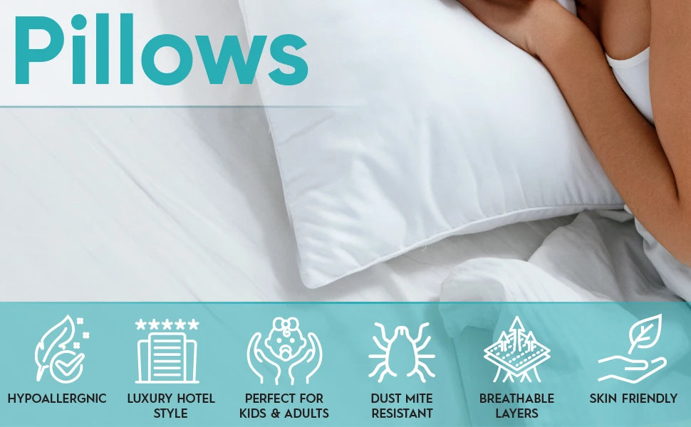 Down Pillow 100% Goose Down Feather Household Down Pillow Three layer down+feather+down pillow  size height can be customized.