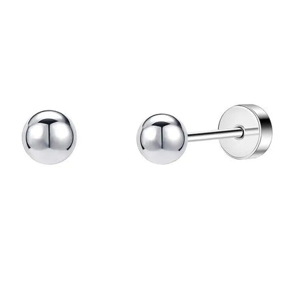 2PCS/Set Stainless Steel Heart Moon Earbone Stud Screw Ball Stud Earrings for Women Fashion Ear Tragus Cartilage Body Piercing