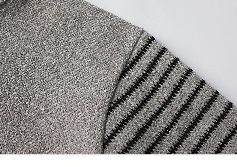 Men's Sweater Patckwork Round Neck Pullovers Fleece Lined Thick Warm Winter Knitwear Fashion Jumpers Men's Clothes.