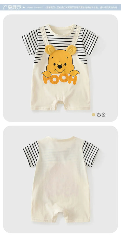 Neugeborene Kleidung Cartoon Winnie the Pooh Bequemer und weicher Sommer Jungen und Mädchen 0-24 Kurzarm Baby Overall.