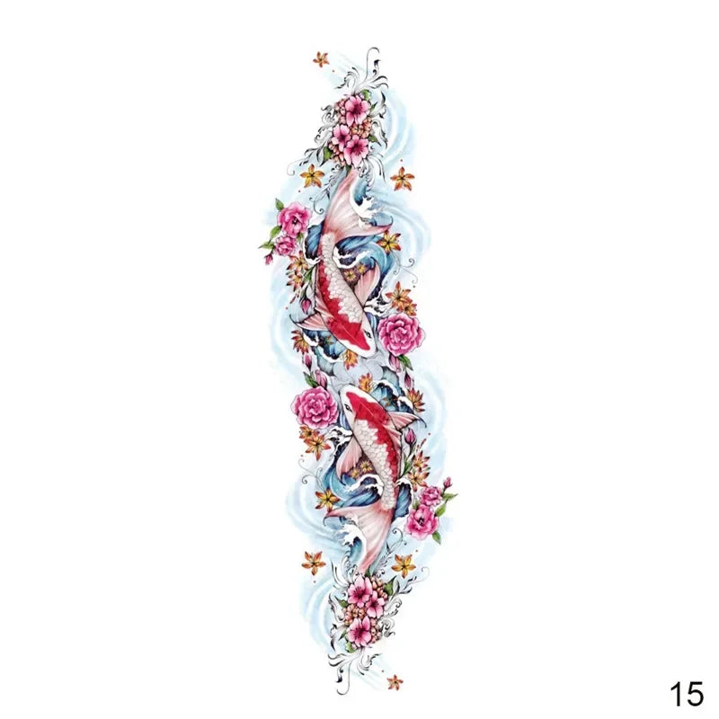 16 Designs Full Arm Temporary Tattoo Sleeve Waterproof Tattoos For Cool Men Women Tattoos Stickers On The Body Art #272596