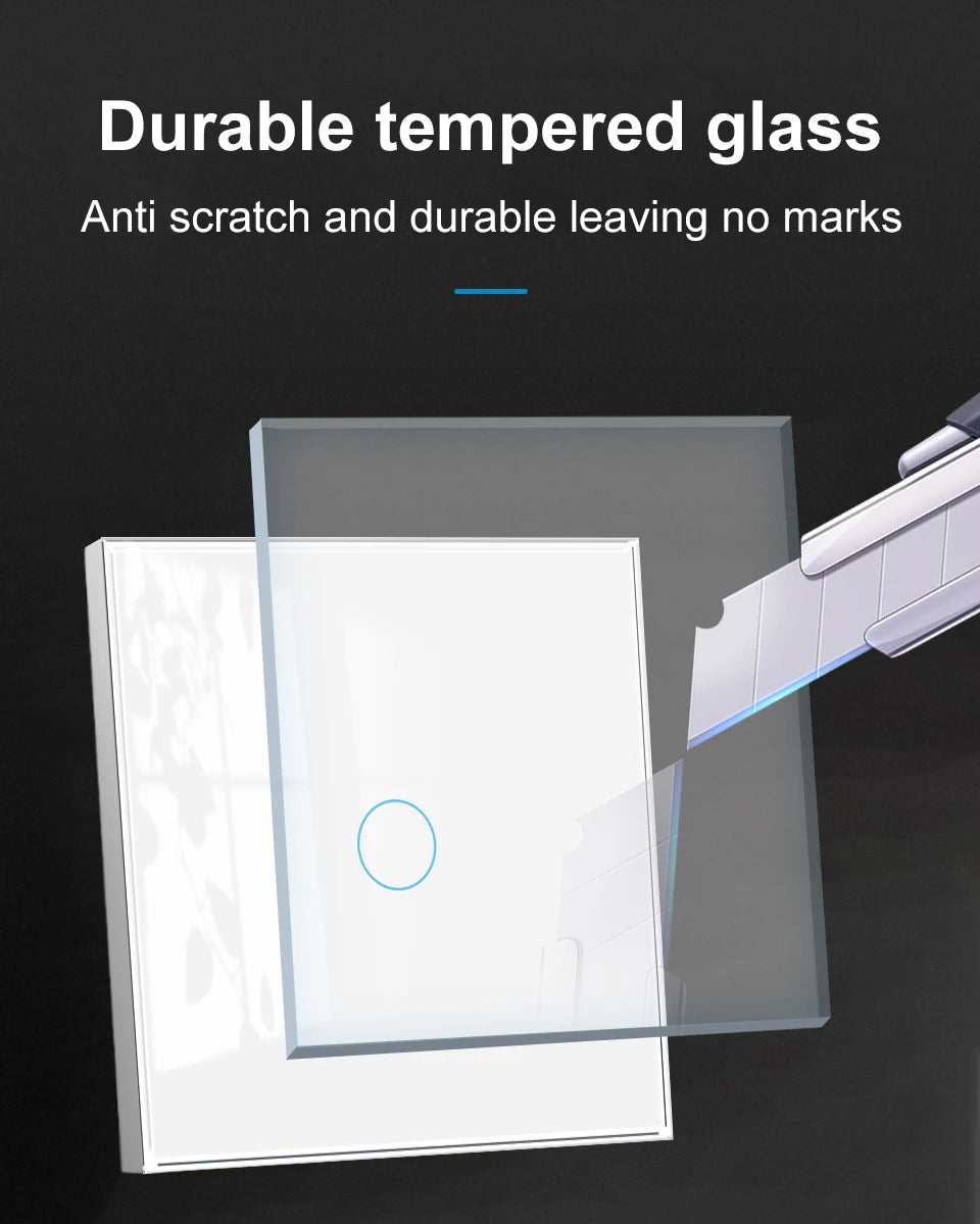 SRAN Smart Switch mit Wandsteckdose 16A EU, Tuya Smart Life Home Touch Sensor WiFi Lichtschalter Weiß.