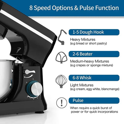 3in1 Multifunctional Chef Machine Kitchen Food Processor Stand Cream Egg Whisk Mixer Blender Cake Dough Bread Maker Machine.