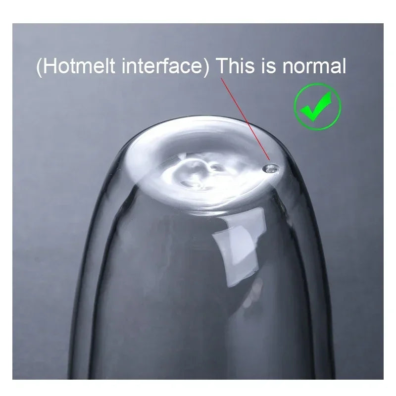 1-6PCS 80-450ML Heat Resistant Double Wall Tea Glass Cup Beer Coffee Handmade Creative Cold Beverage Transparent Drinkware Set.