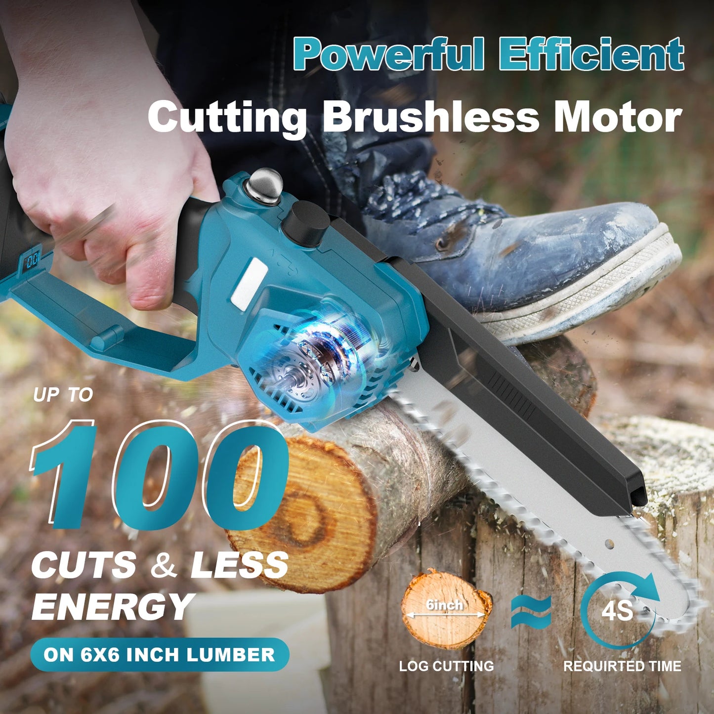 GΣ Bürstenlose Teleskopstange, elektrische Kettensäge, kabellose Hochverschraubungssäge, 2-in-1-Gartenschere für Makita 18 V Akku-Stift