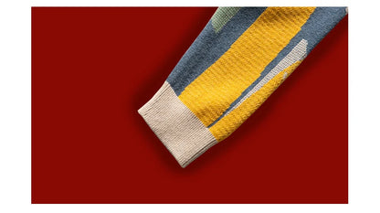 2023 Autumn Knitted Sweater Men Women Winter Harajuku Cartoon Full Cat Print Pullover Vintage Causal Loose Sweaters Streetwear.