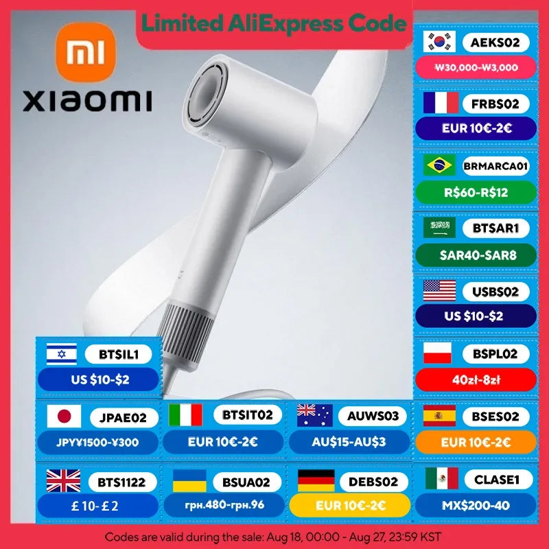 XIAOMI MIJIA H501 SE High Speed Hair Dryer 62m/s Wind Speed Negative Ion Hair Care 110,000 Rpm Professional Dry 220V CN Version