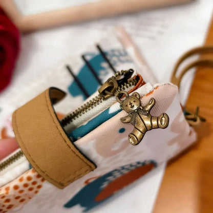 Women Cute Zipper Hasp Short Wallet PU Leather-Capacity Coin Purse Money Bag Frosted Printing ID Card Holder Girl Cute Clutch.