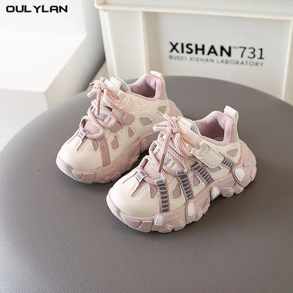 Oulylan Children Casual Shoes Thick-soled Sports Shoes Infant Footwear Boy Sneakers Breathable Non-slip Baby Shoes