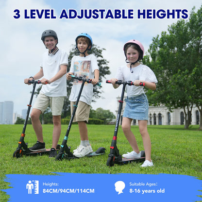 RCB Electric Scooter for Kids Ages 6-8-12, R15 Kids Electric Scooter, 20 KM/H Top Speed, 16KM Range, 3 Heights Adjustable, Gifts.