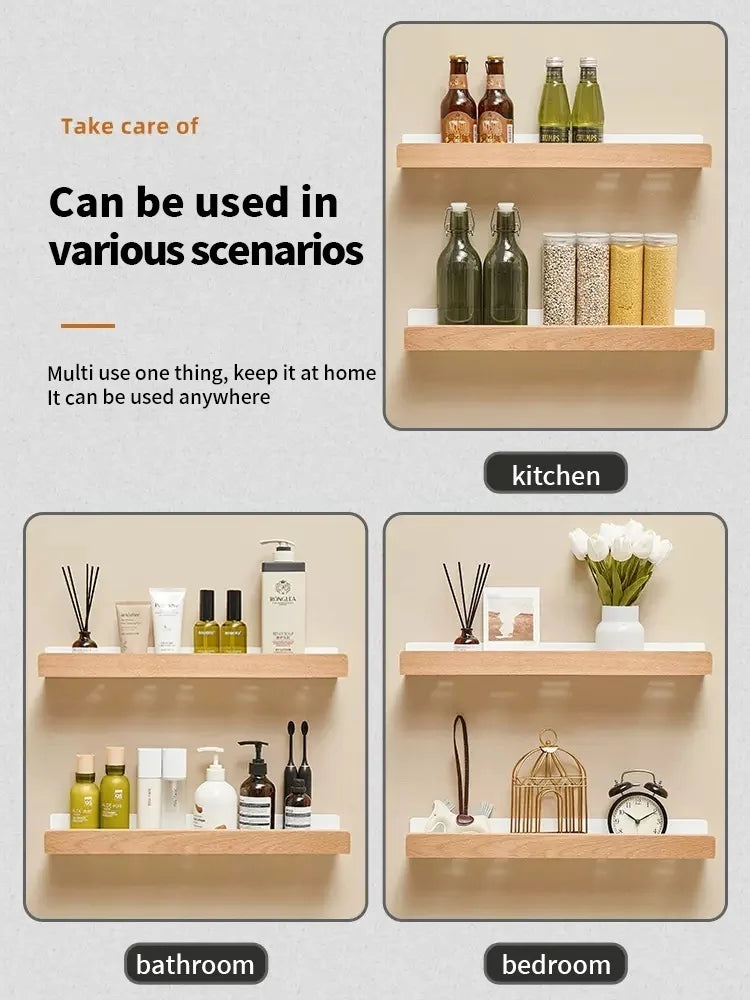 Holz Aluminium Material Badezimmer Regal Organizer Eckregal Shampoo Lagerregal Dusche Wandregal Badezimmer Organizer