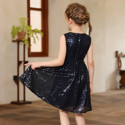 Luxus Kinder Klavier Rezitieren Leistung Pailletten Kleid Mädchen Hochzeit Geburtstag Party Kleidung Kind Elegante Zeremonie Jahrestag Kleid.
