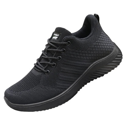 Men's Solid Lace-Up Casual Shoes, Lightweight Outdoor Sports Shoes Suitable for All Seasons Training and Exercise, Lightweight, Breathable and Non-Slip, Ideal for Leisure Walking Enthusiasts.