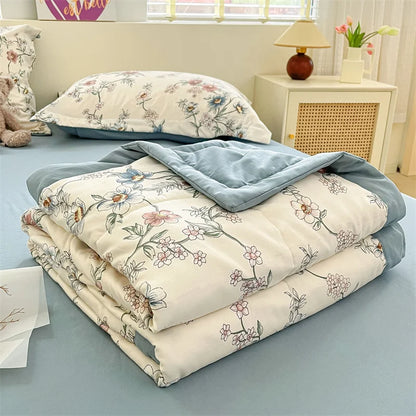 Printed Thin Duvet Skin-friendly Comforter 100x150cm for Kids Quilt Soft Bedspread Summer Blanket edredones (No Pillowcase)