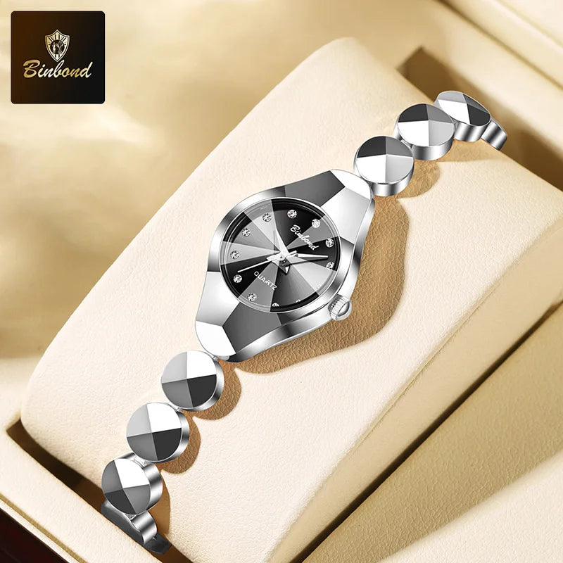 BINBOND Waterproof Watch Casual Fashion Quartz Watches Women Top Brand Luxury Stainless Steel Strap Elegant Business Women Watch
