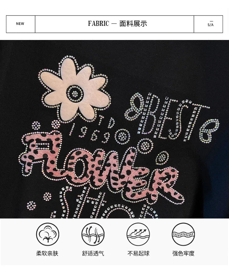 175kg plus size Damen büste Frühling Herbst lose Kragen bedruckt Langarm Sweatshirt schwarz rosa 4xl 5xl 6xl 7xl 8xl 9xl.