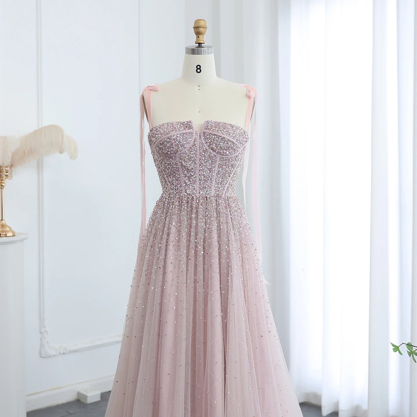 Sharon Said Luxus Perlen Blush Pink Dubai Abendkleid mit Trägern Weinrot Arabisch Arabisch Hochzeit Party Kleid SS263 Maßgeschneidert.