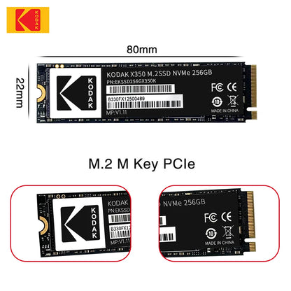 KODAK M.2 NVME SSD Gen3X4 PCIE3.0 M2 2280 Internal Solid State Hard Drive Read Speed Up to 2500MB/s for Gaming Laptop Desktop.