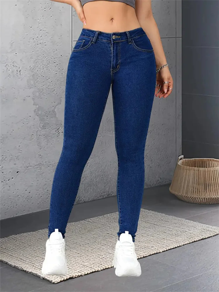 Women Stretch Skinny Jeans Lady Slim Fit Pencil Jeans Girls Leggings Straight Leg Denim Pants Blue Gray Black Sexy Long Trousers.