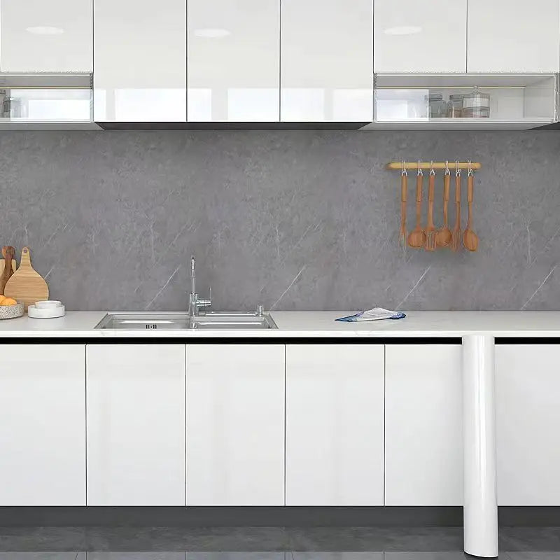 80cm Marble Waterproof Wallpaper for Kitchen Cabinets Bathroom Decor Kitchen Foil Renovation Self Adhesive Oil Proof Stickers
