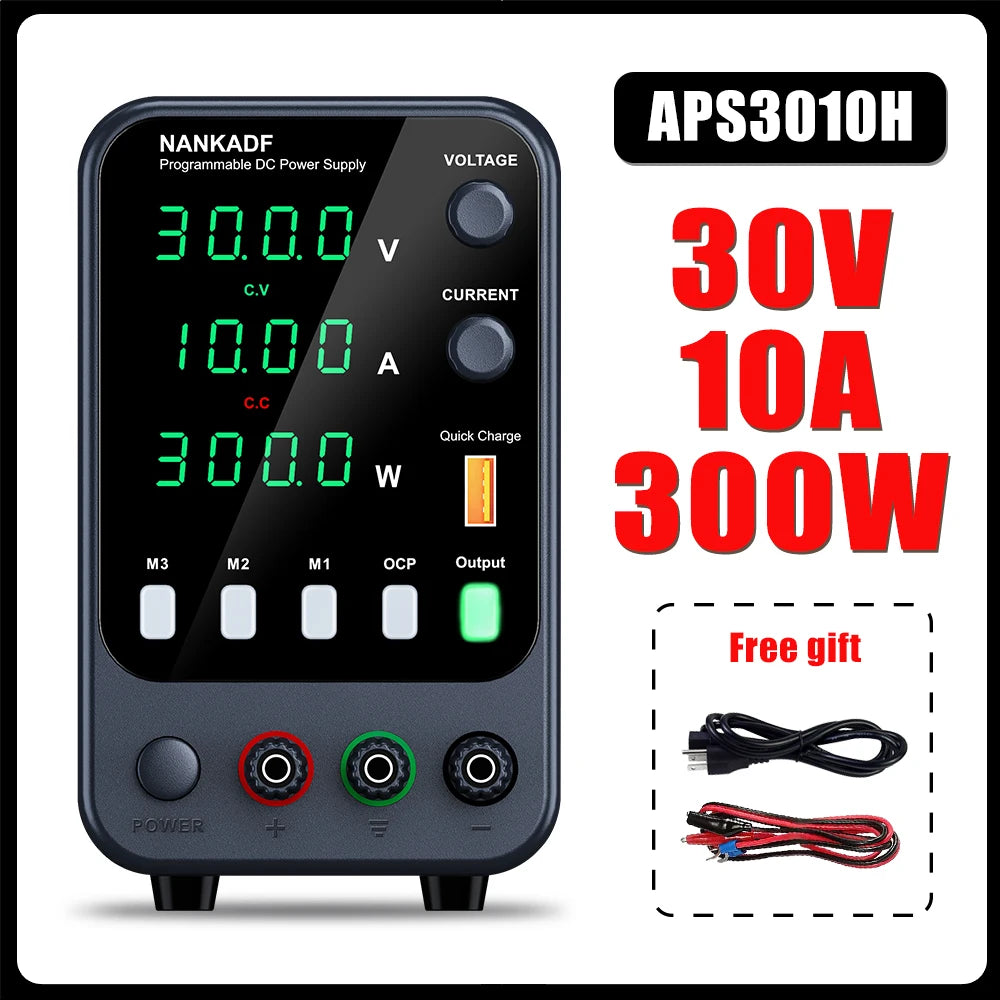 NANKADF DC laboratory power supply 30V 10A bench power supply encoder regulates voltage and current Dual input voltage 220V/110V