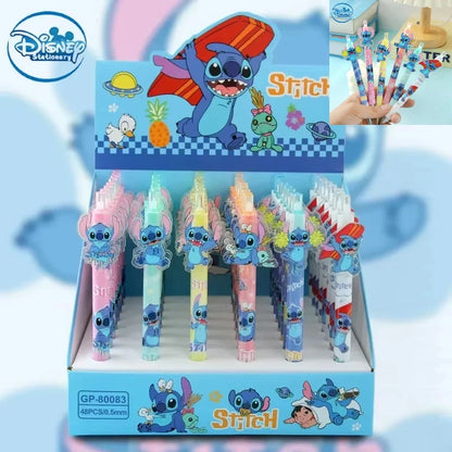Disney Stitch 48 Stück Gelstift 0,5 mm Schwarz Neue Cartoon Hochwertige süße Studenten lernen Schreibwaren Bürobedarf Geburtstagsgeschenk.