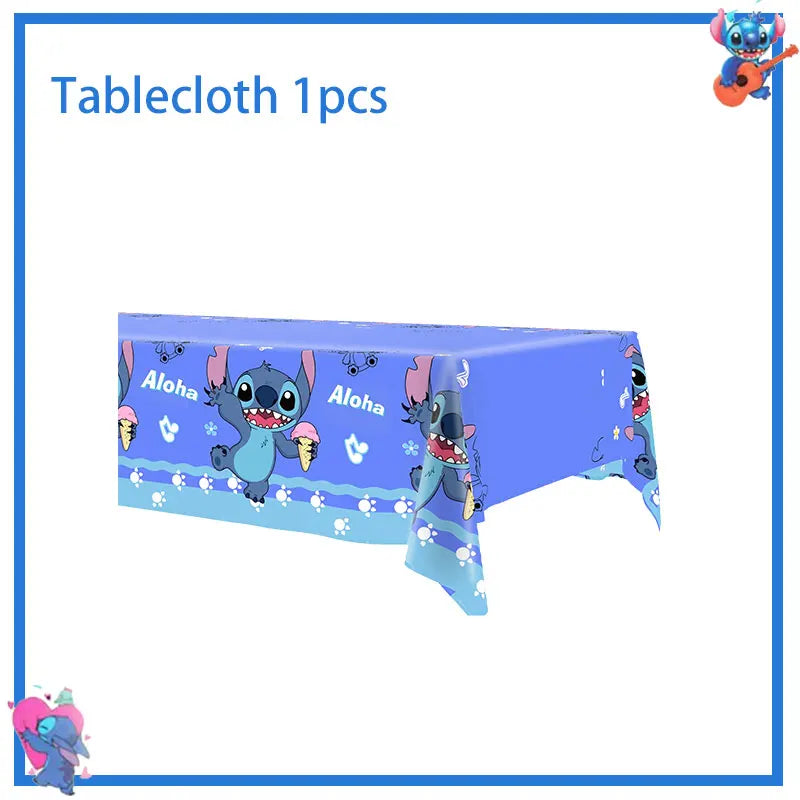 Disney Stich Geburtstag Party Dekorationen Blau Thema Geschirr Tischdecke Banner Hängende Spirale Für Kinder Event Liefert